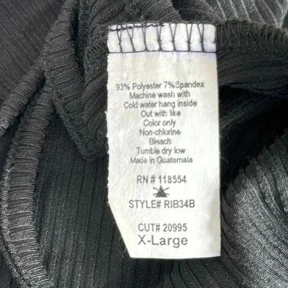 Occasion Black Ribbed Crop Top XL NWT V-Neck Front Ties - Picture 11 of 11